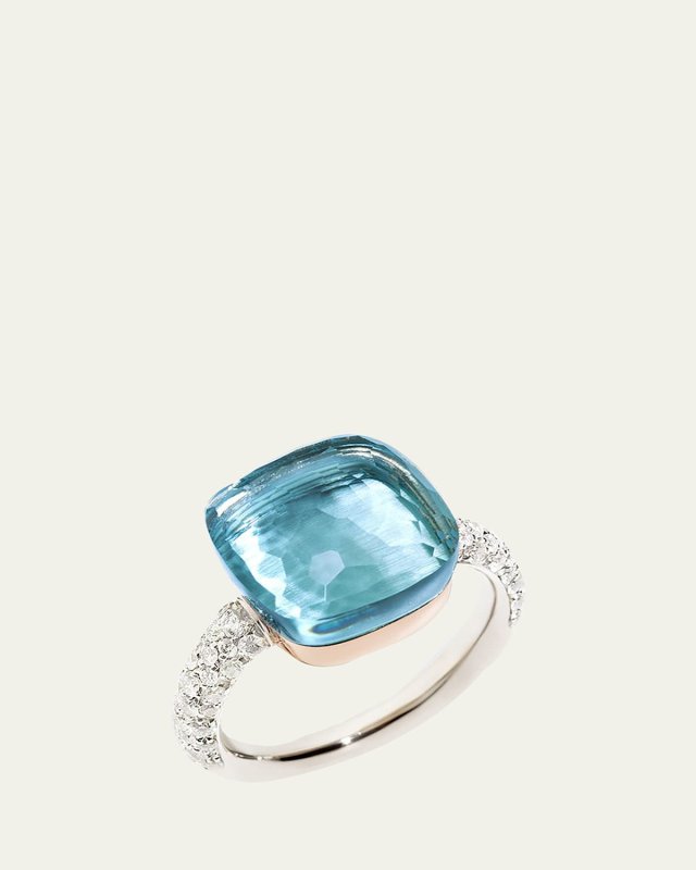 Nudo Grande Rose Gold & Blue Topaz Diamond Ring